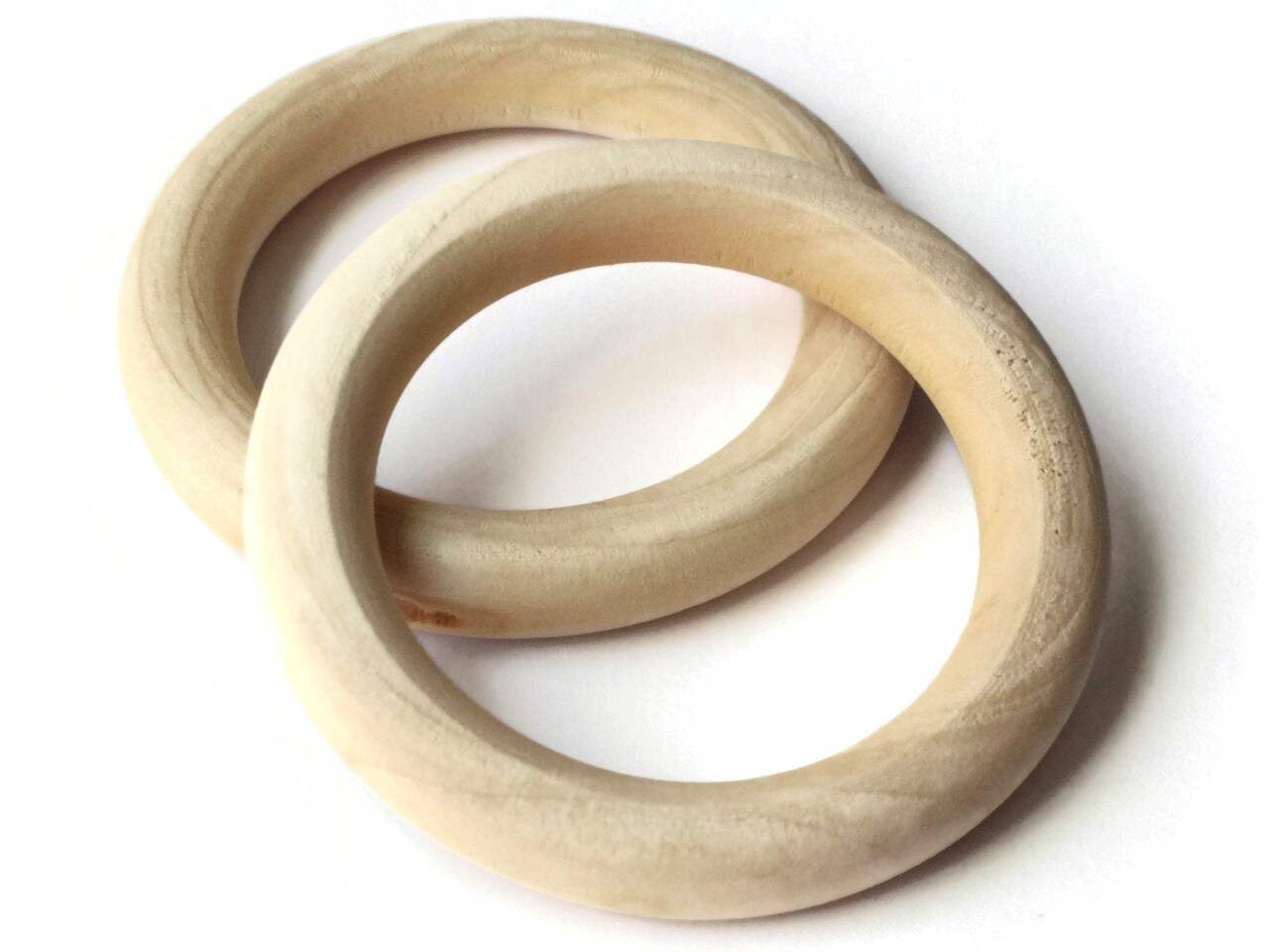 2 70mm Natural Wood Large Ring Beads Wooden Donut Beads Macrame Beads Giant Beads Ring Pull bH3